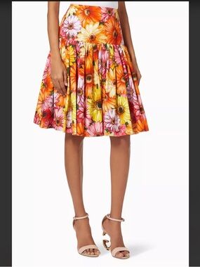 DOLCE & GABBANA
FLORAL PLEATED POPLIN Skirt *NWT